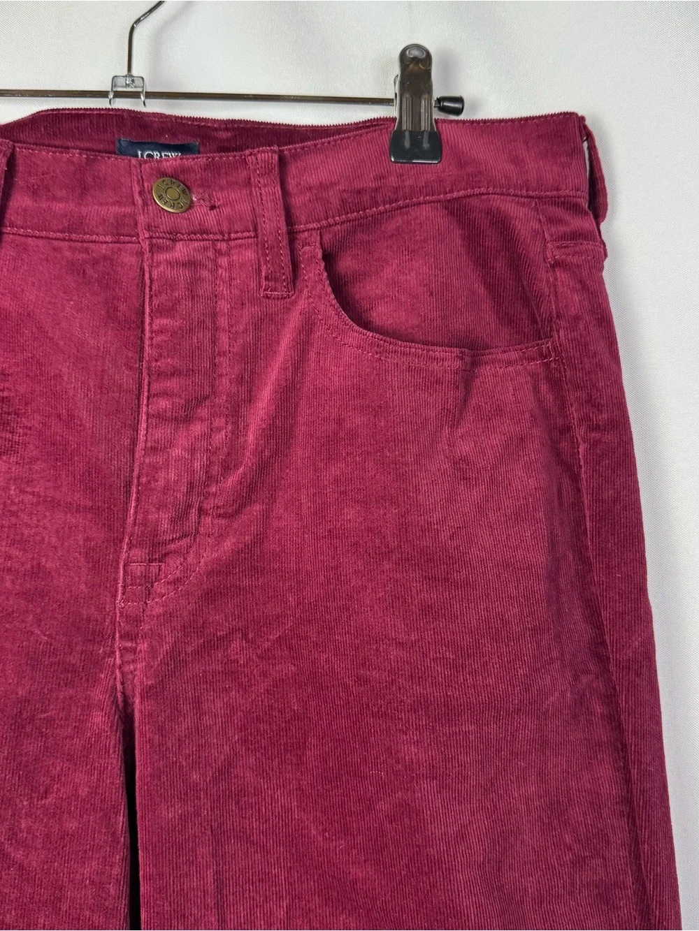 J. Crew Tall Dark Red Straight Leg Corduroy Pants 28T